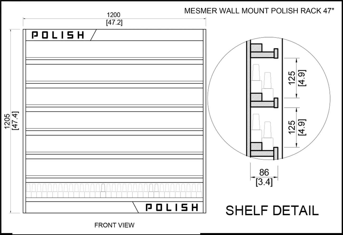 Wall Mounted Shelf 47 inch