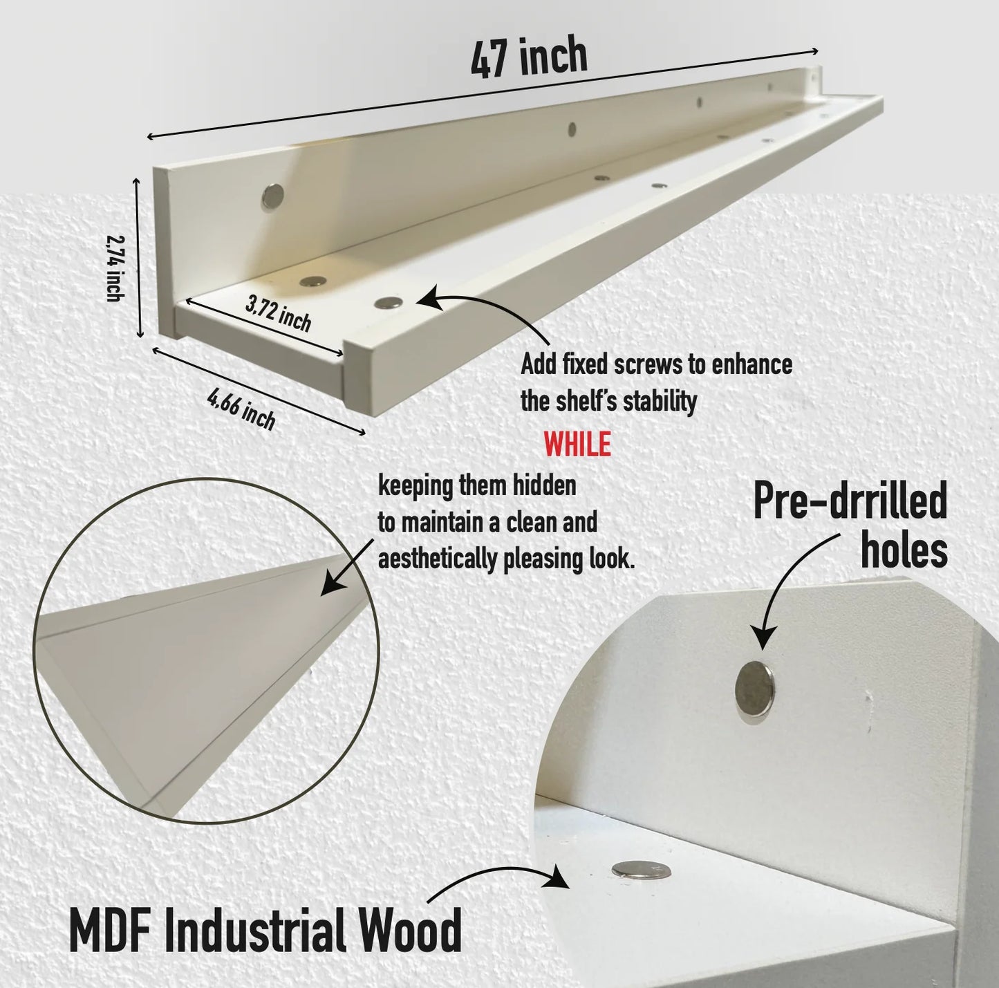 Wall Mounted Display Shelves